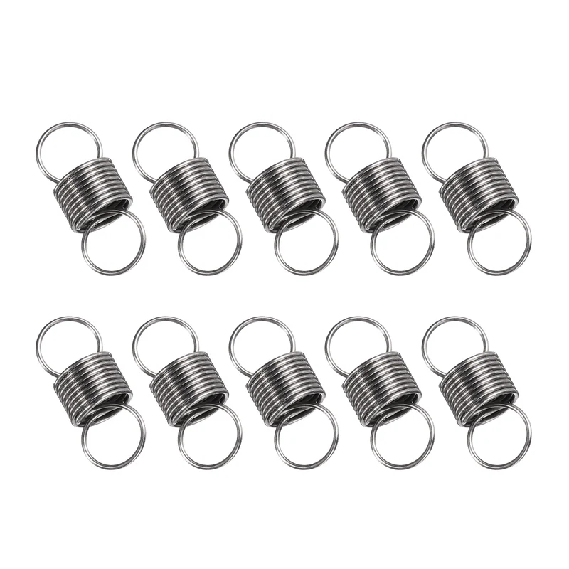 Extension Spring 10pcs Wire Dia 0.03" OD 0.39" Free Length 1"
