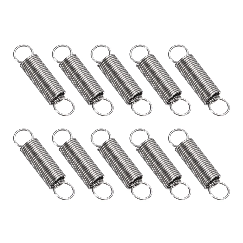 Extension Spring 10pcs Wire Dia 0.03" OD 0.31" Free Length 1.4"