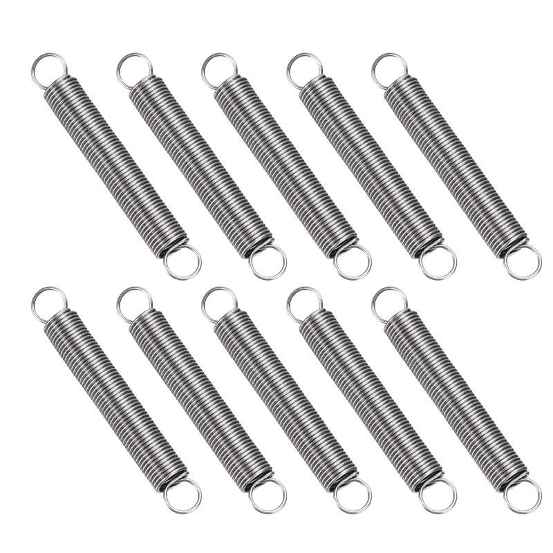 Extension Spring 10pcs Wire Dia 0.028" OD 0.28" Free Length 2.4"