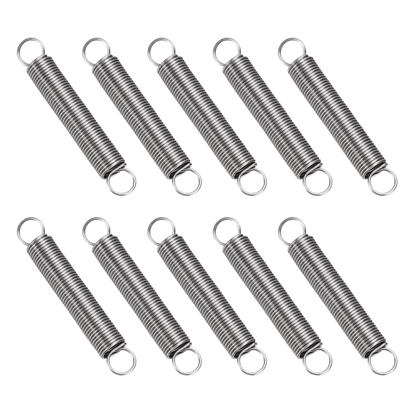 Extension Spring 10pcs Wire Dia 0.028" OD 0.28" Free Length 2.2"