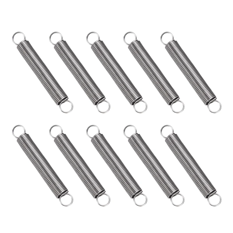 Extension Spring 10pcs Wire Dia 0.028" OD 0.28" Free Length 2"