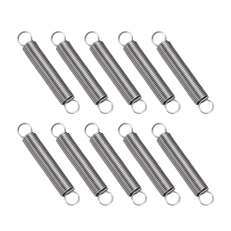 Extension Spring 10pcs Wire Dia 0.028" OD 0.28" Free Length 1.8"