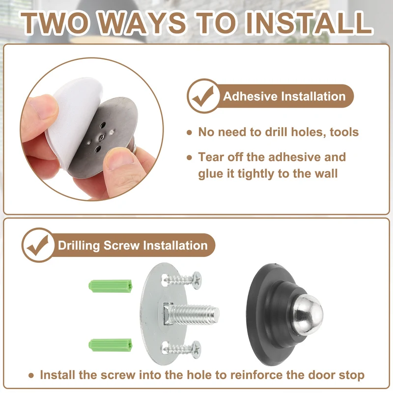 2PCS Magnetic Door Holder, Magnetic Door Catch with Adhesive Screws, Dark Gray