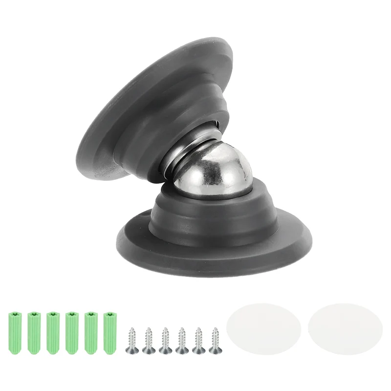 Magnetic Door Holder, Magnetic Door Catch with Adhesive Screws, Dark Gray