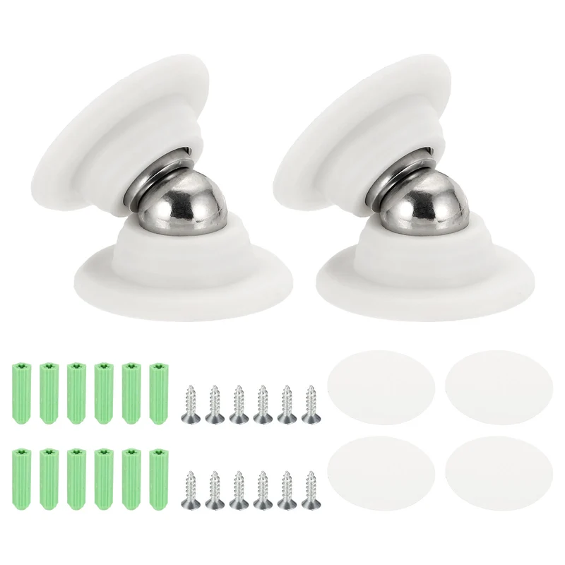 2PCS Magnetic Door Holder, Magnetic Door Catch with Adhesive Screws, White