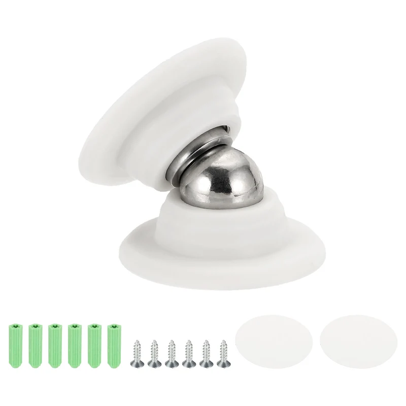 Magnetic Door Holder, Magnetic Door Catch with Adhesive Screws, White
