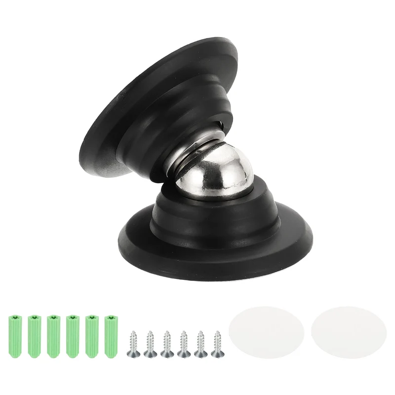 Magnetic Door Holder, Magnetic Door Catch with Adhesive Screws, Black