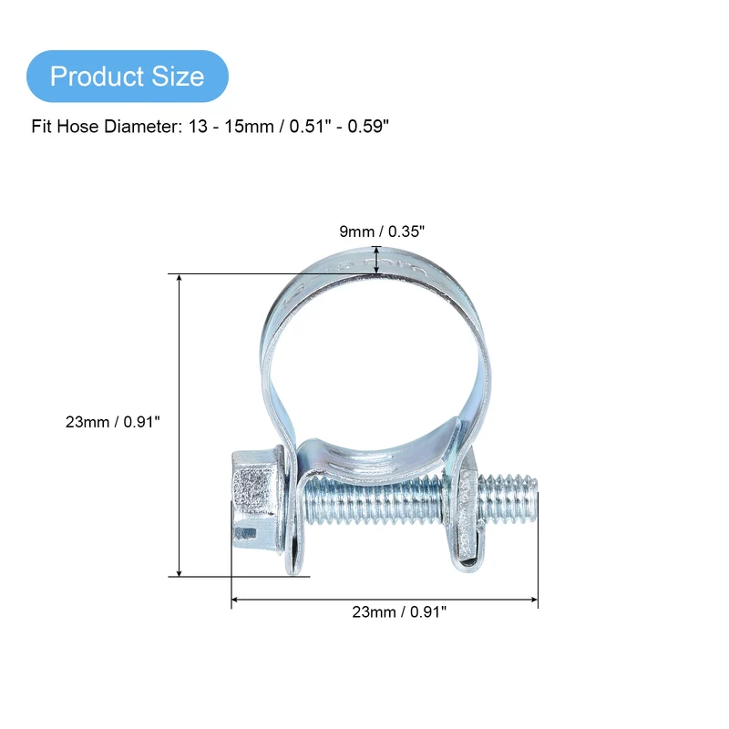 25Pcs Mini Fuel Line Pipe Hose Clamp Clip, 13-15mm Fuel Injection Hose Clamp