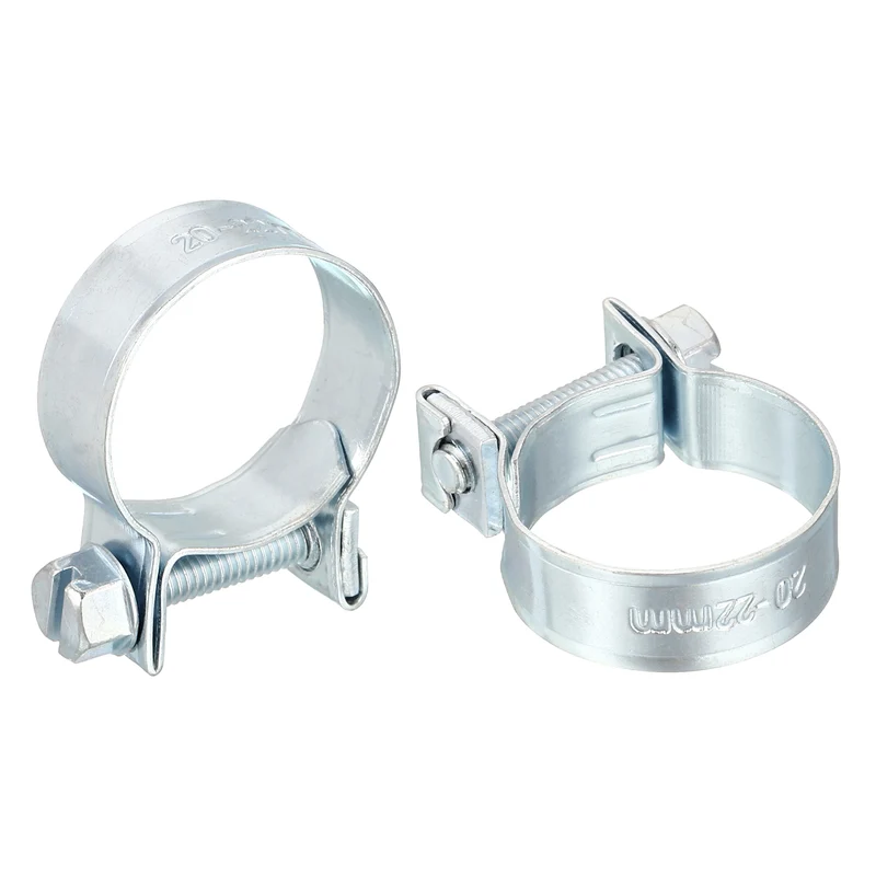 15Pcs Fuel Line Pipe Hose Clamp Clip, 20-22mm Fuel Injection Hose Clamp Adjustable Pipe Hose Clip Tube Clamps for Plumbing Automotive and Industrial