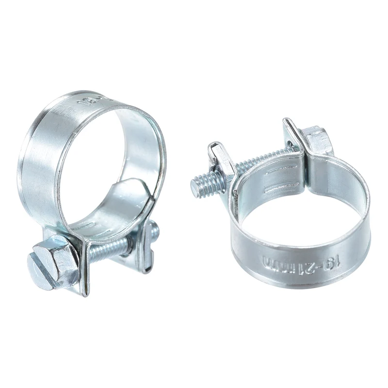 15Pcs Fuel Line Pipe Hose Clamp Clip, 19-21mm Fuel Injection Hose Clamp Adjustable Pipe Hose Clip Tube Clamps for Plumbing Automotive and Industrial