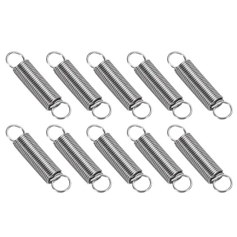 Extension Spring 10pcs Wire Dia 0.028" OD 0.28" Free Length 1.6"