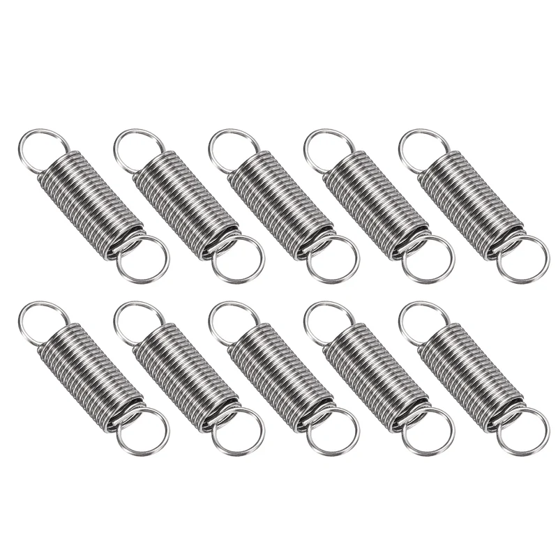 Extension Spring 10pcs Wire Dia 0.028" OD 0.28" Free Length 1.2"