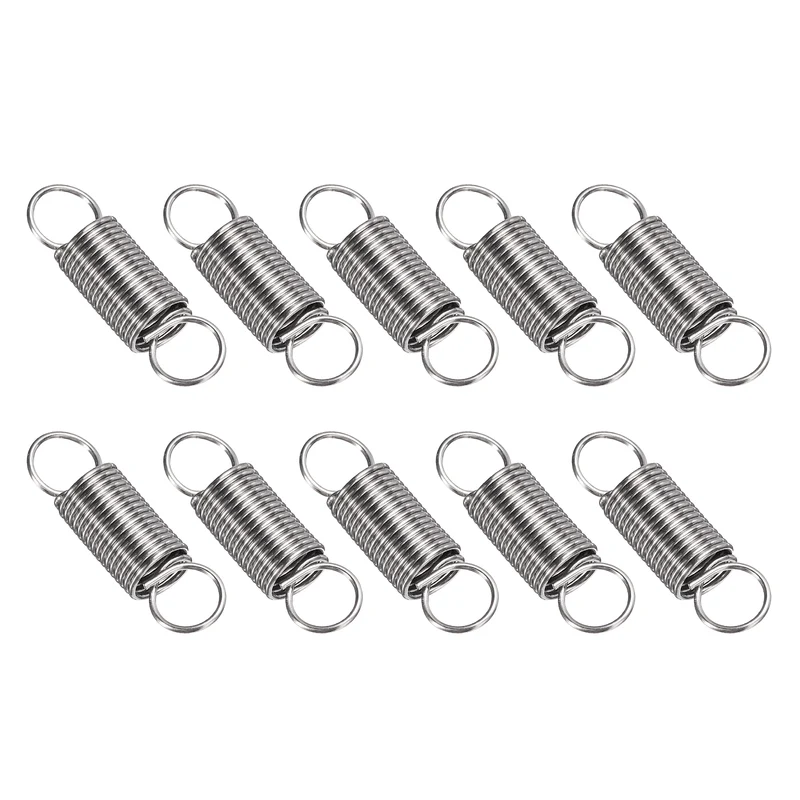 Extension Spring 10pcs Wire Dia 0.028" OD 0.28" Free Length 1"