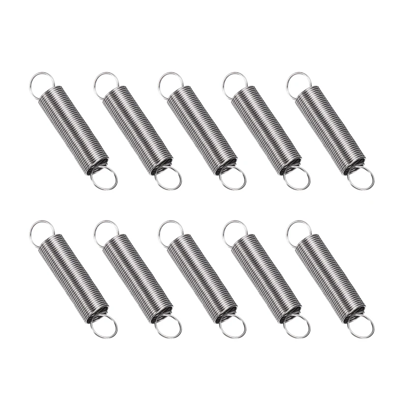 Extension Spring 10pcs Wire Dia 0.024" OD 0.31" Free Length 2.2"