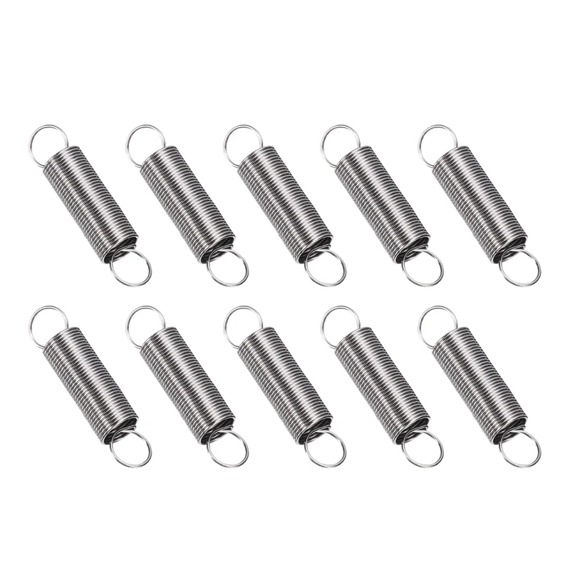 Extension Spring 10pcs Wire Dia 0.024" OD 0.31" Free Length 1.4"