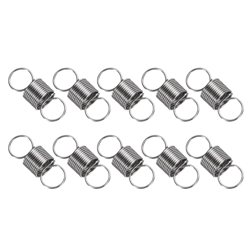 Extension Spring 10pcs Wire Dia 0.024" OD 0.31" Free Length 1"