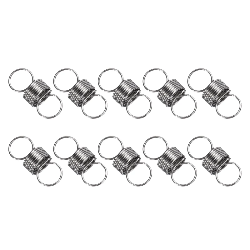 Extension Spring 10pcs Wire Dia 0.024" OD 0.31" Free Length 0.8"