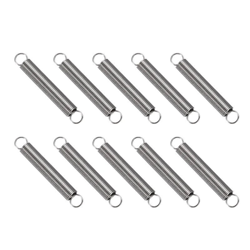 Extension Spring 10pcs Wire Dia 0.024" OD 0.24" Free Length 2.2"