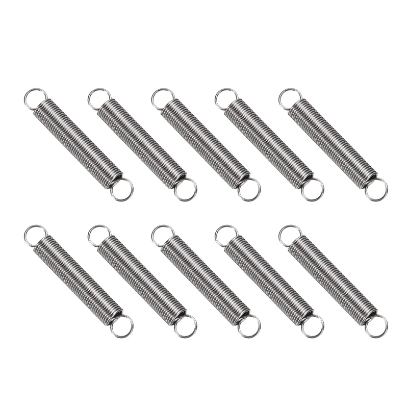 Extension Spring 10pcs Wire Dia 0.024" OD 0.24" Free Length 1.8"