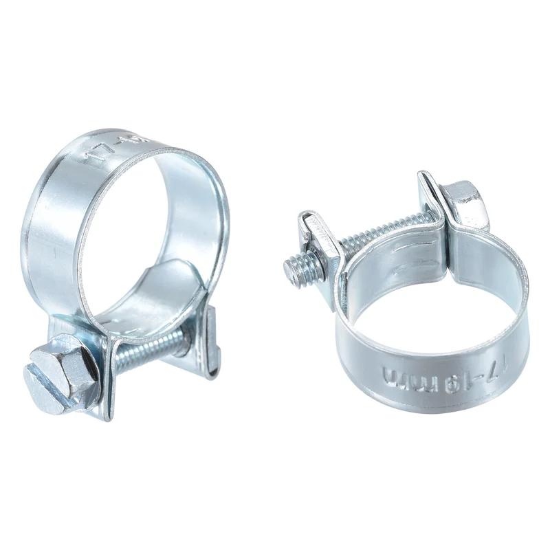 15Pcs Fuel Line Pipe Hose Clamp Clip, 17-19mm Fuel Injection Hose Clamp Adjustable Pipe Hose Clip Tube Clamps for Plumbing Automotive and Industrial