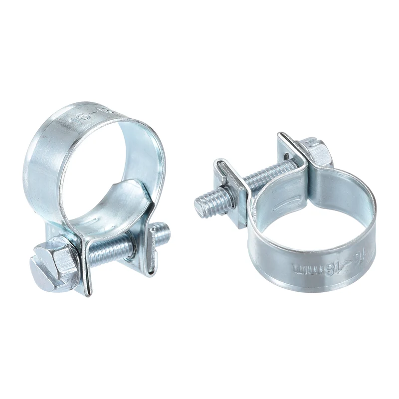 15Pcs Fuel Line Pipe Hose Clamp Clip, 16-18mm Fuel Injection Hose Clamp Adjustable Pipe Hose Clip Tube Clamps for Plumbing Automotive and Industrial