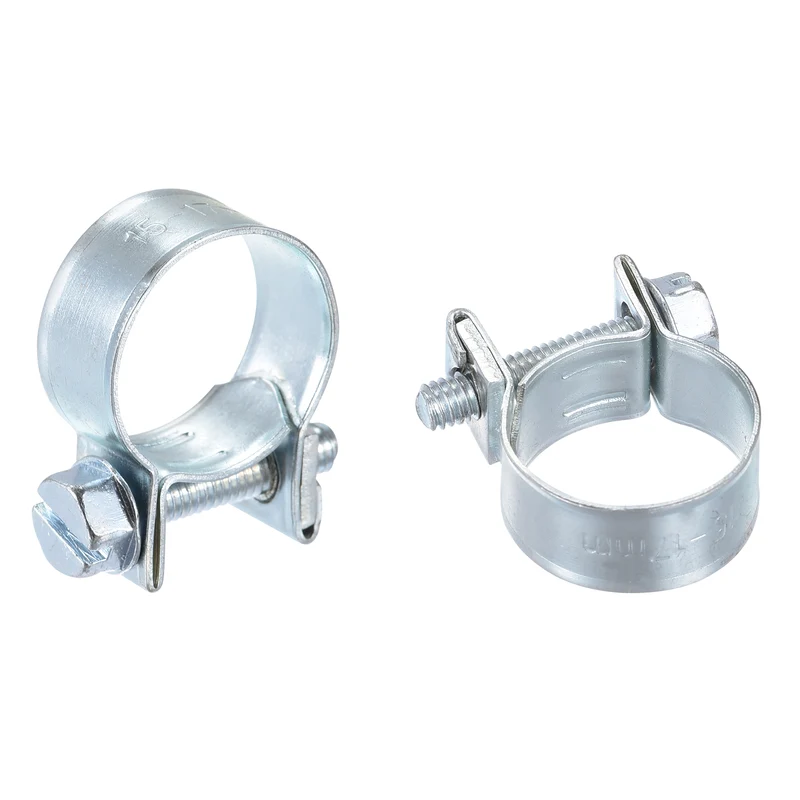 15Pcs Fuel Line Pipe Hose Clamp Clip, 15-17mm Fuel Injection Hose Clamp Adjustable Pipe Hose Clip Tube Clamps for Plumbing Automotive and Industrial