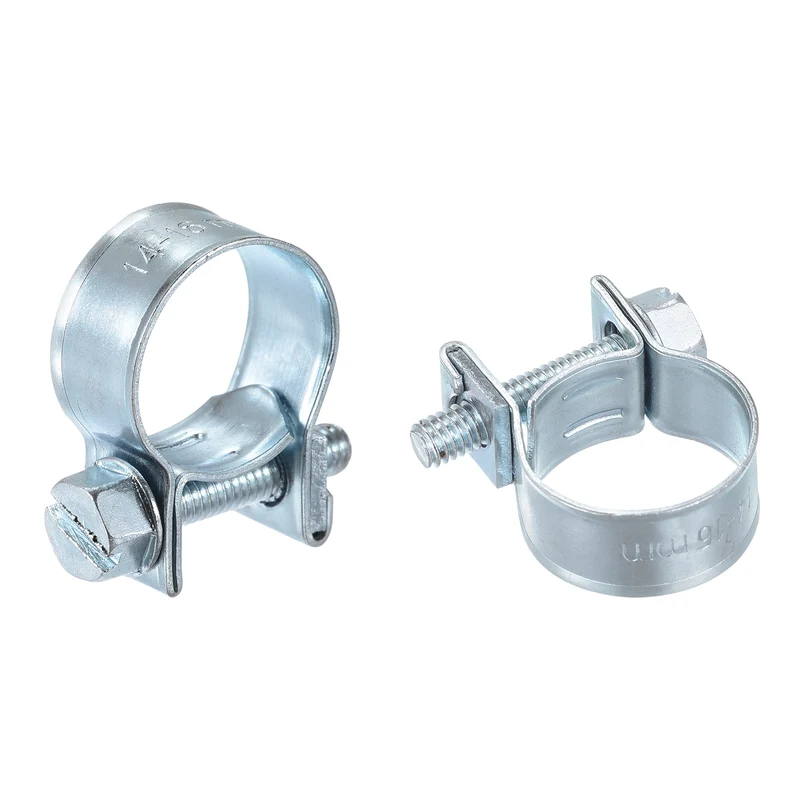 15Pcs Fuel Line Pipe Hose Clamp Clip, 14-16mm Fuel Injection Hose Clamp Adjustable Pipe Hose Clip Tube Clamps for Plumbing Automotive and Industrial
