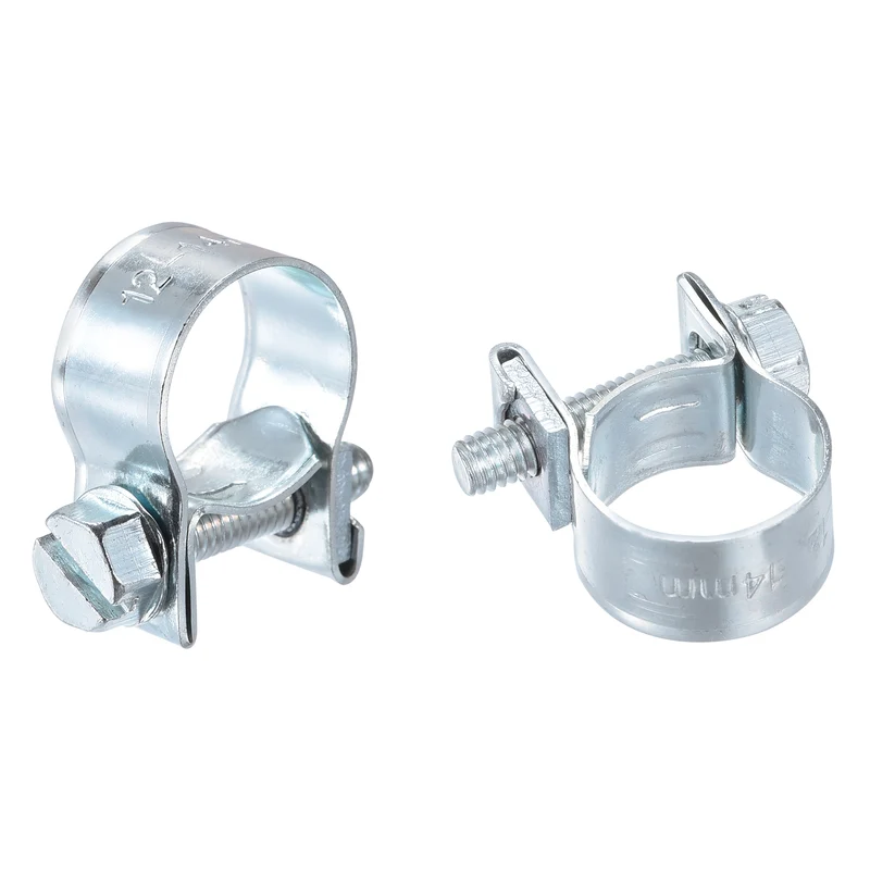 15Pcs Fuel Line Pipe Hose Clamp Clip, 12-14mm Fuel Injection Hose Clamp Adjustable Pipe Hose Clip Tube Clamps for Plumbing Automotive and Industrial