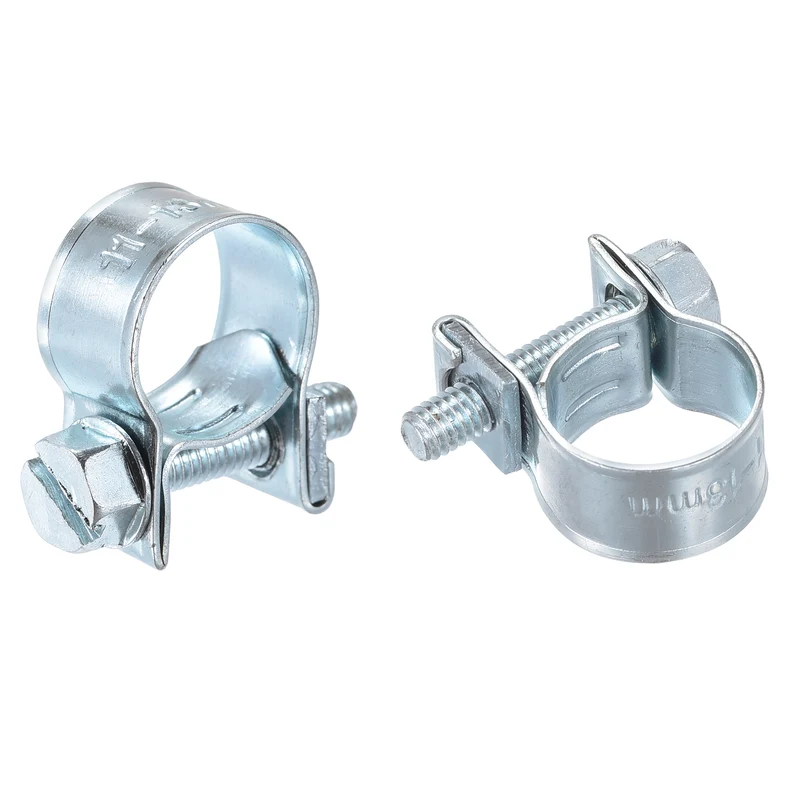 15Pcs Fuel Line Pipe Hose Clamp Clip, 11-13mm Fuel Injection Hose Clamp Adjustable Pipe Hose Clip Tube Clamps for Plumbing Automotive and Industrial
