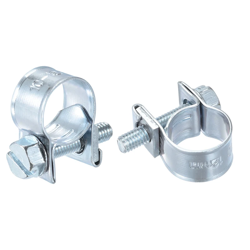 15Pcs Fuel Line Pipe Hose Clamp Clip, 10-12mm Fuel Injection Hose Clamp Adjustable Pipe Hose Clip Tube Clamps for Plumbing Automotive and Industrial
