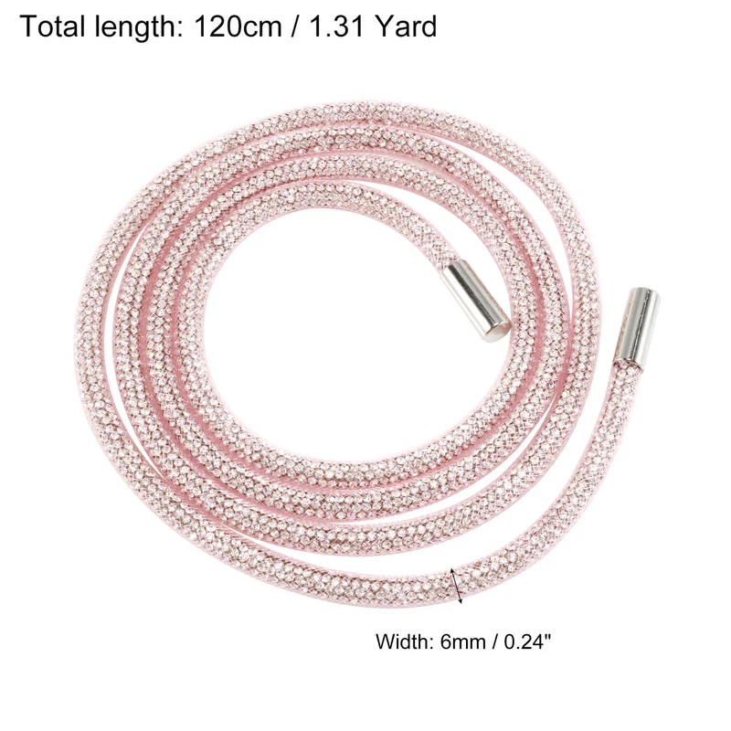 6mm x 120cm Rhinestone Rope Crystal Rope Pink Mesh White Diamond