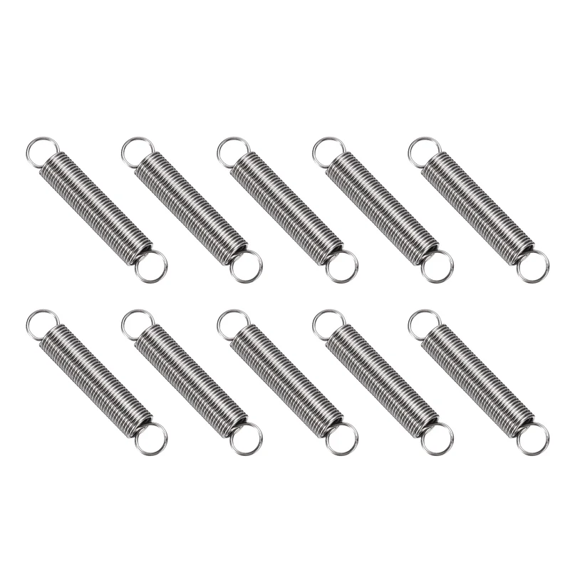 Extension Spring 10pcs Wire Dia 0.024" OD 0.24" Free Length 1.4"