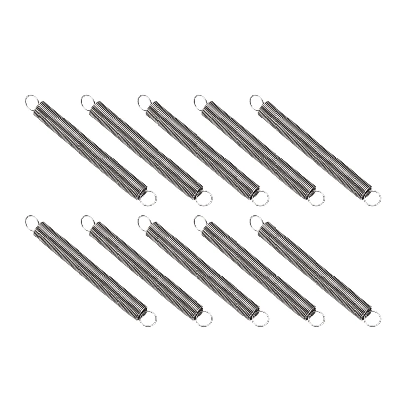 Extension Spring 10pcs Wire Dia 0.02" OD 0.24" Free Length 2.4"