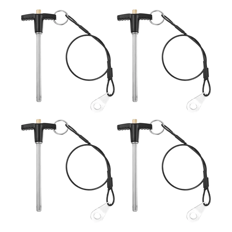 4Pcs T-Handle Quick Release Pin 1/4" x 3-1/8" (Dia x L) 304 Stainless Steel