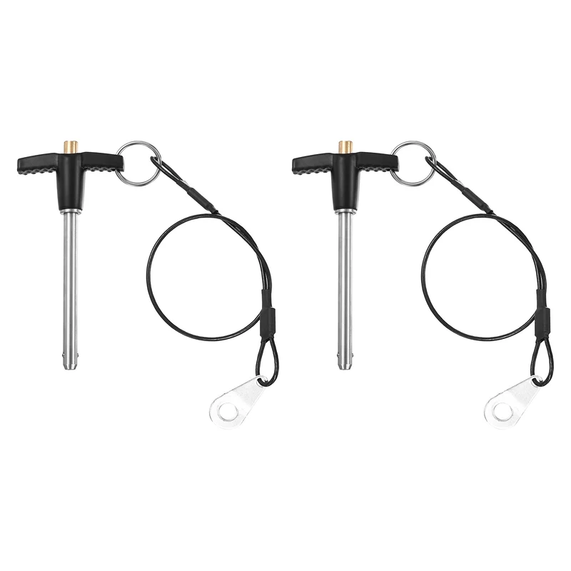 2Pcs T-Handle Quick Release Pin 1/4" x 2-3/8" (Dia x L) 304 Stainless Steel