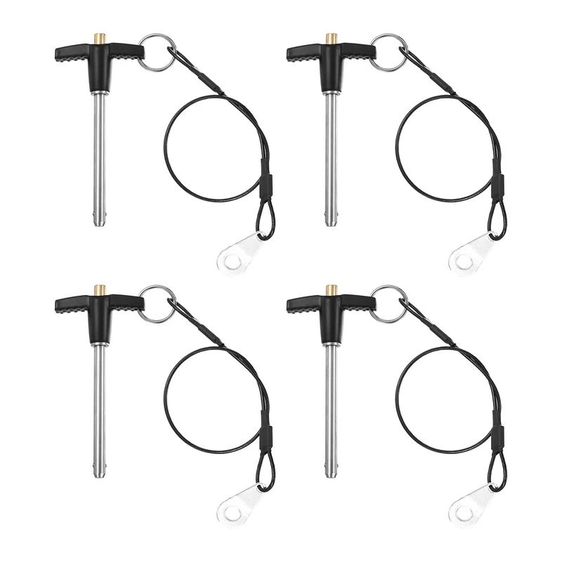 4Pcs T-Handle Quick Release Pin 1/4" x 2-3/8" (Dia x L) 304 Stainless Steel
