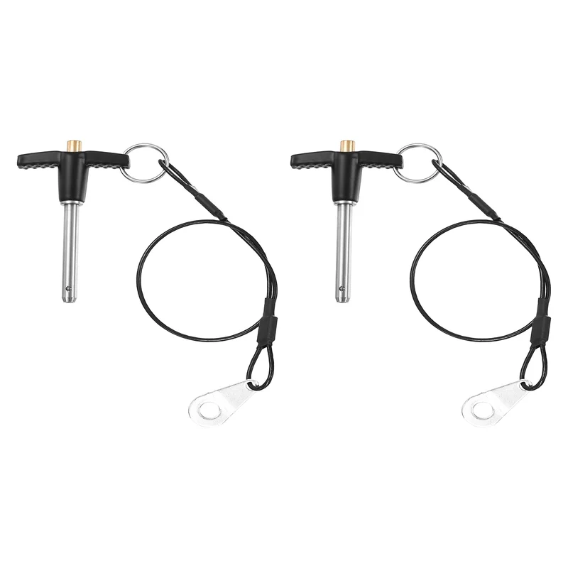 2Pcs T-Handle Quick Release Pin 1/4" x 1-9/16" (Dia x L) 304 Stainless Steel