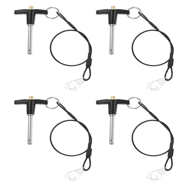 4Pcs T-Handle Quick Release Pin 1/4" x 1-9/16" (Dia x L) 304 Stainless Steel