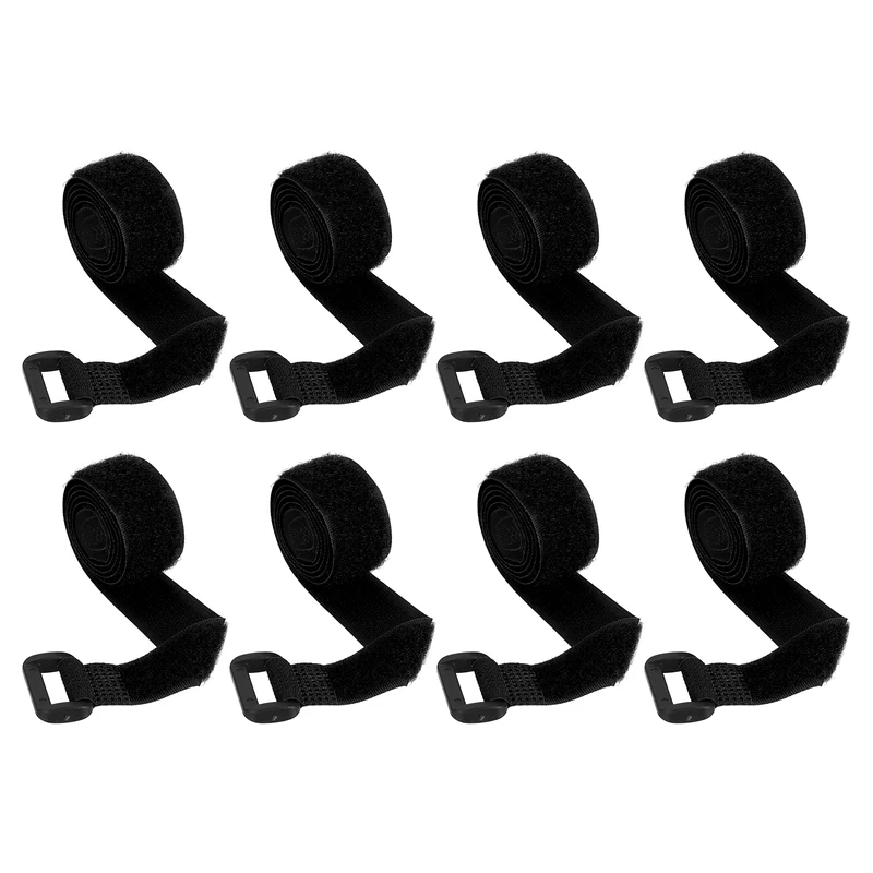 8Pcs 0.8"x23.6" Reusable Cinch Strap Hook and Loop Cable Securing Strap Black