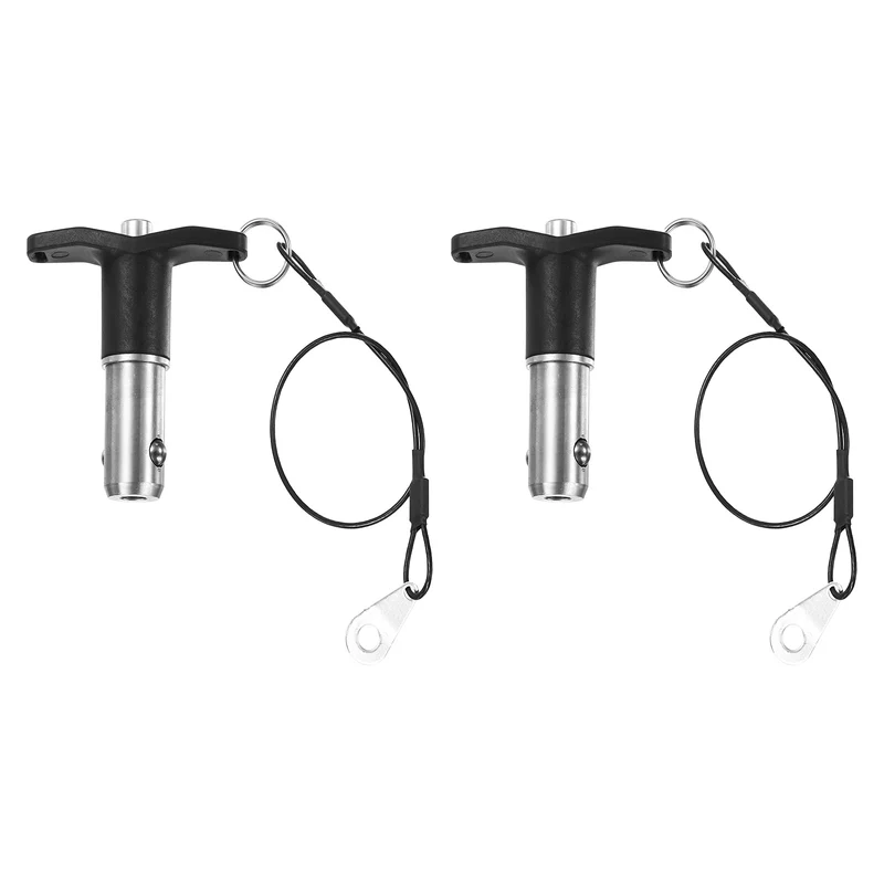 2Pcs T-Handle Quick Release Pin 13/16" x 13/16" (Dia x L) 304 Stainless Steel