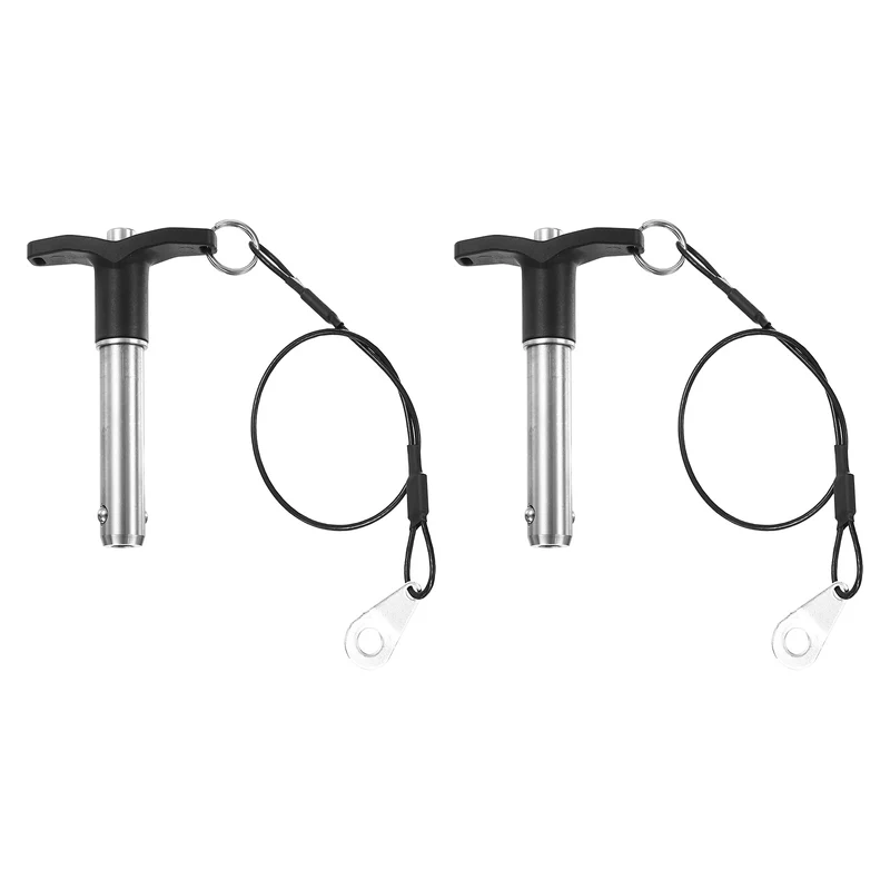 2Pcs T-Handle Quick Release Pin 5/8" x 2" (Dia x L) 304 Stainless Steel