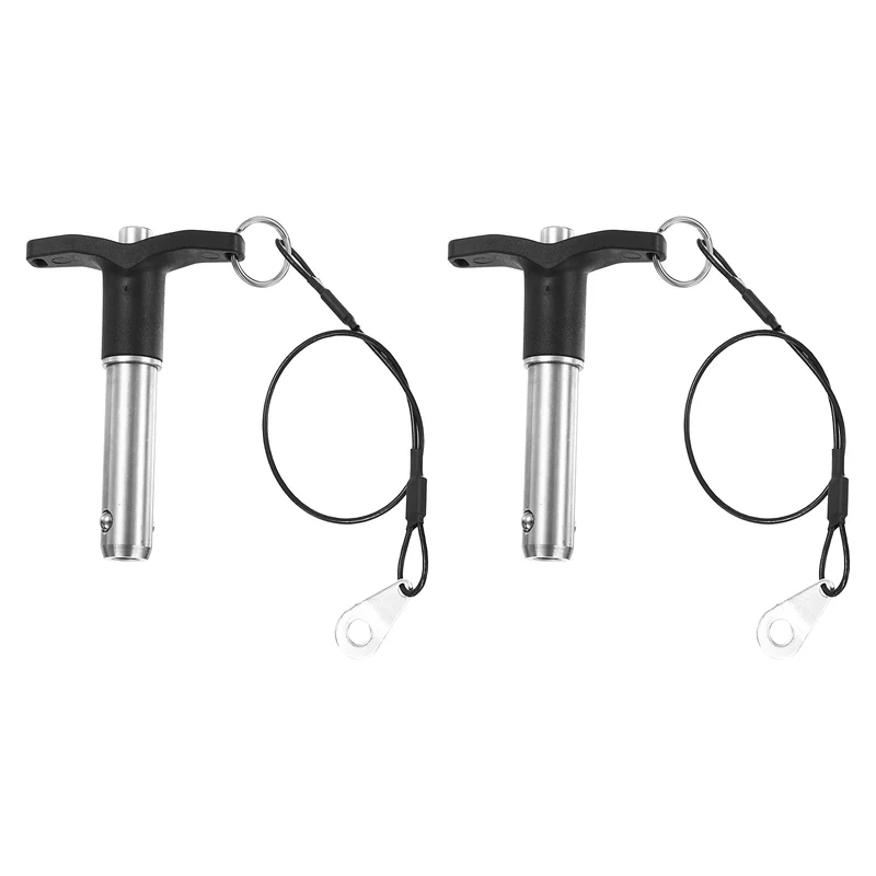 2Pcs T-Handle Quick Release Pin 5/8" x 1-9/16" (Dia x L) 304 Stainless Steel