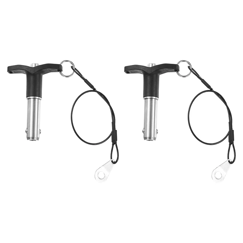 2Pcs T-Handle Quick Release Pin 5/8" x 1-3/16" (Dia x L) 304 Stainless Steel