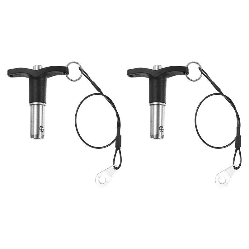 2Pcs T-Handle Quick Release Pin 5/8" x 13/16" (Dia x L) 304 Stainless Steel