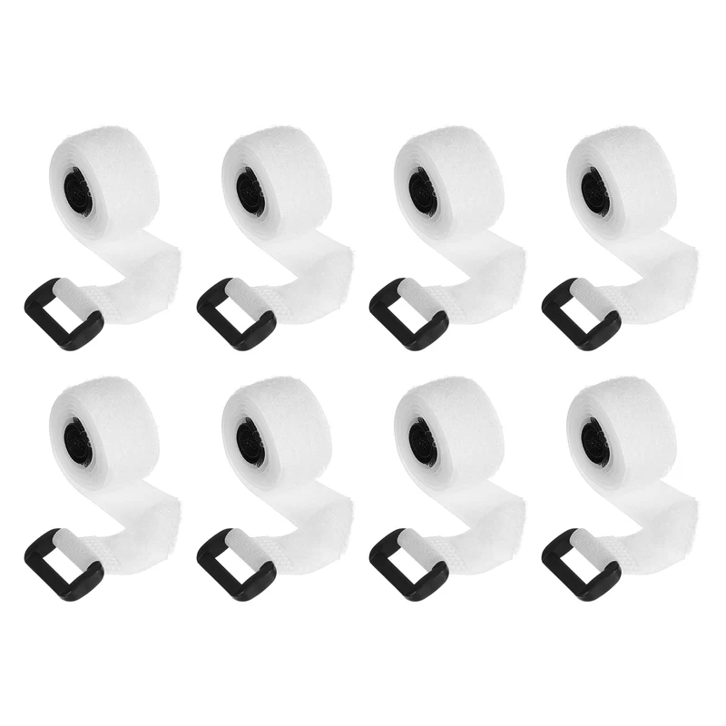 8Pcs 0.8"x23.6" Reusable Cinch Strap Hook and Loop Cable Securing Strap White