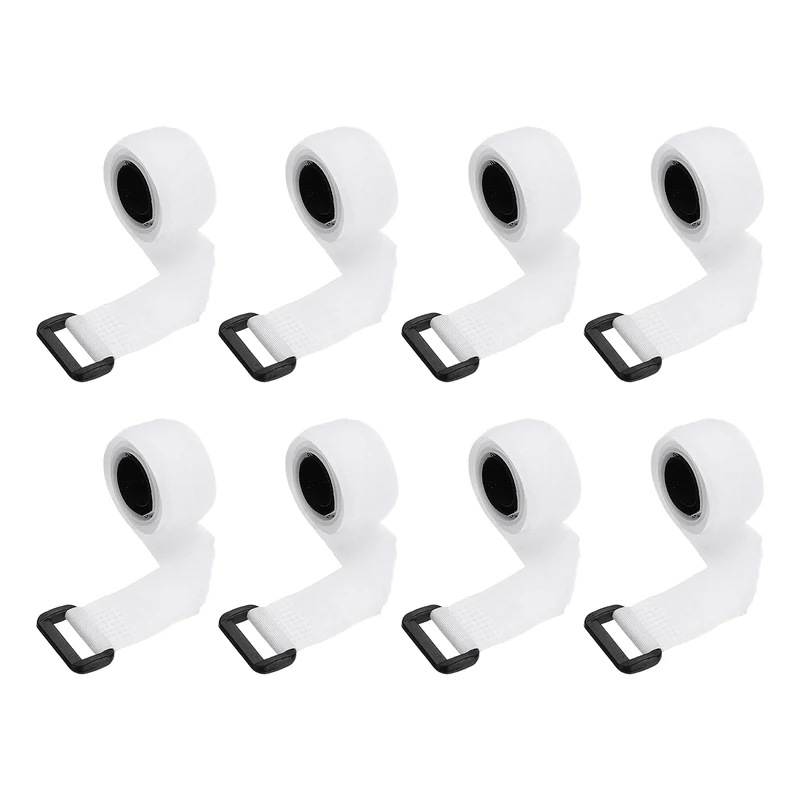 8Pcs 0.8"x19.7" Reusable Cinch Strap Hook and Loop Cable Securing Strap White