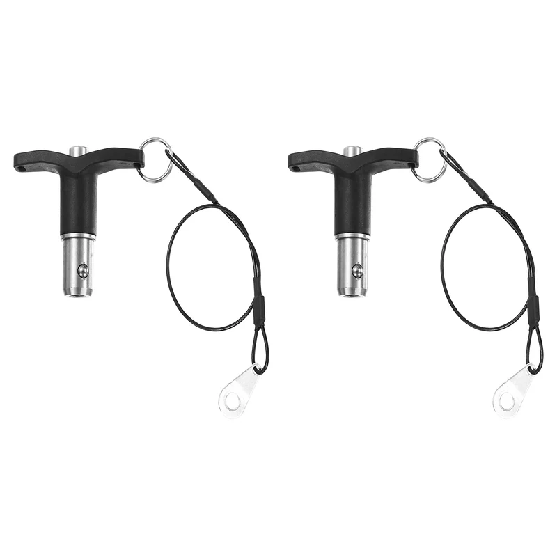 2Pcs T-Handle Quick Release Pin 5/8" x 3/8" (Dia x L) 304 Stainless Steel