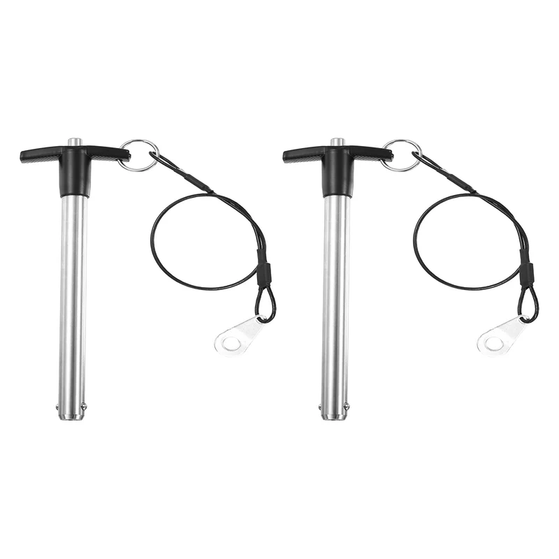2Pcs T-Handle Quick Release Pin 1/2" x 4-3/4" (Dia x L) 304 Stainless Steel