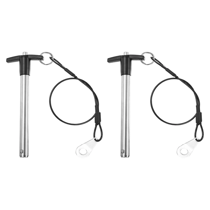 2Pcs T-Handle Quick Release Pin 1/2" x 4-5/16" (Dia x L) 304 Stainless Steel