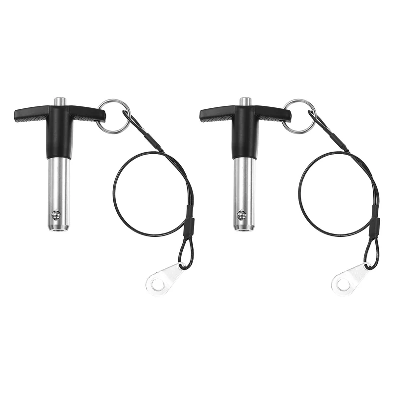 2Pcs T-Handle Quick Release Pin 1/2" x 1-3/16" (Dia x L) 304 Stainless Steel